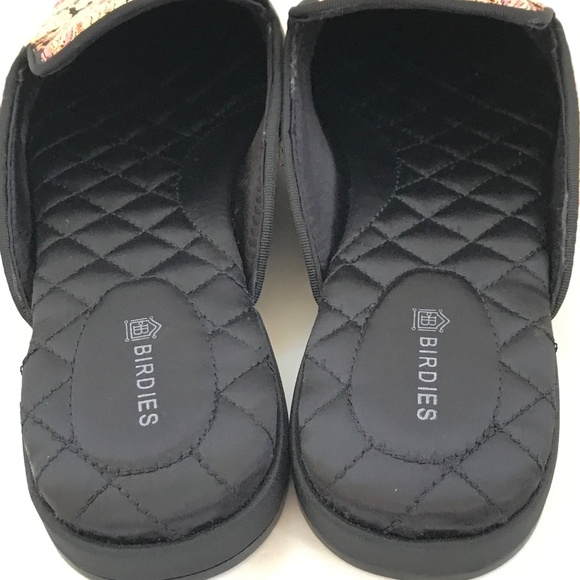 BIRDIES Phoebe Embroidered Floral Jacquard Slipper Mules Flats in Black Size 8 - Picture 8 of 16